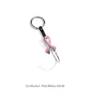 Car headrest hook Pink Ribbon-Purse/bag hook for headrest